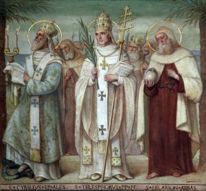 Painting of three catholic Saints