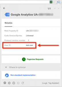 Validating User ID tracking in Google Tag Assistant
