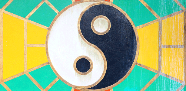 yin yang symbol on decorative background